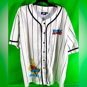 The Simpsons Shirt Mens 5XL Jersey Bart Neighborhood Baseball Streetwear